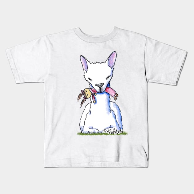 The Dolly Llama Kids T-Shirt by KiniArt